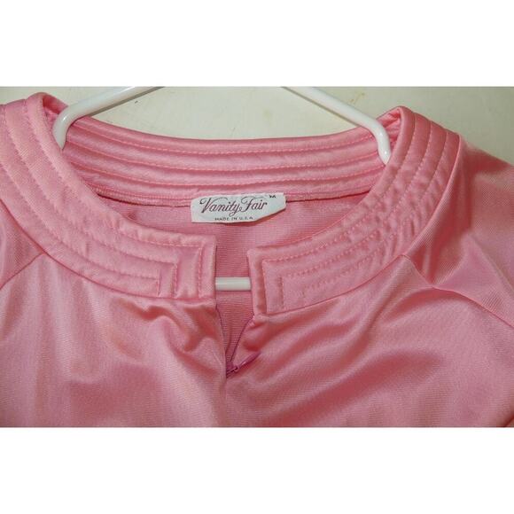 Vintage Pink Nylon Womens MEDIUM Vanity Fair Robe Zip Front Pockets House Dress - Picture 2 of 6